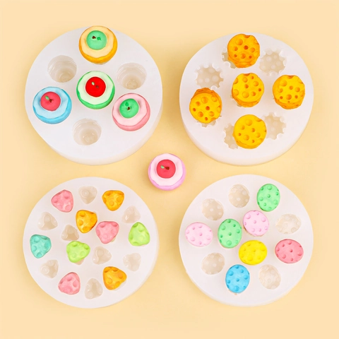 Mini Fruit Cheese Ice Cream Silicone Mold DIY Resin Casting Fondant Clay Crafting Realistic Novelty Dessert Decorating