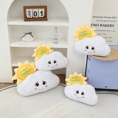 Cloud Sun Plüschkissen Weiches Cartoon Deko Kissen Mit You Are My Sunshine Stickerei Für Zuhause Sofa Kinderzimmer