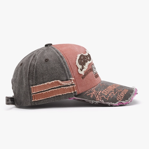 Cappello Baseball Vintage Distressed Cotone Lavato Lettere Ricamate Protezione Solare Regolabile Berretto Sportivo Unisex
