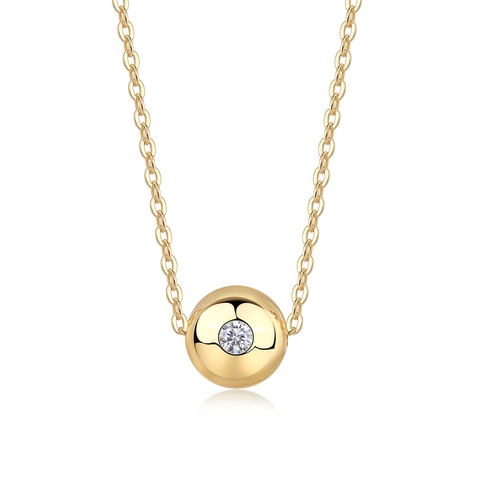 925 Sterling Silver Moissanite Necklace Gold Plated Geometric Pendant Layered Flash O-Chain For Women Light Luxury Jewelry