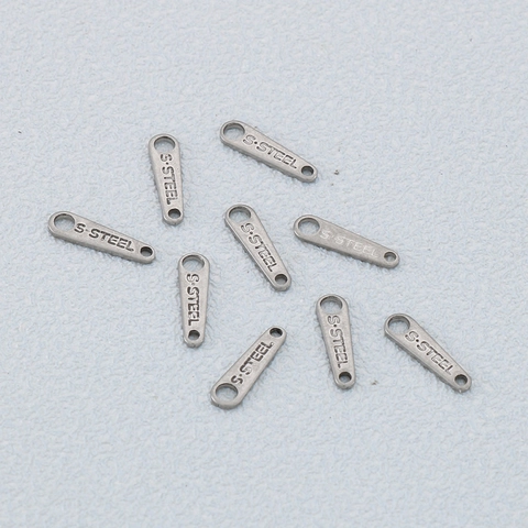 Stainless Steel Double Hole Connector Tags Oval Tail Pendants For DIY Jewelry Making Necklaces Bracelets