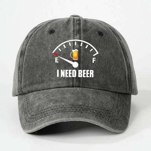 Baseball Cap Gewaschene Baumwolle Verstellbar Lustig Tankanzeige I Need Beer Retro Dad Hat Für Herren Damen
