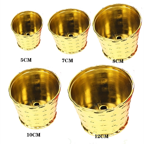 Support De Sapin De Noël Pot En Plastique Texture Tissée Base Fixation Pour Décoration De Fête Bureau Éclat Métallique