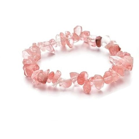 Naturstein Splitter Armband Elastisch Handgefertigt Unregelmäßige Kristall Perlen Boho Natürlicher Heilender Schmuck