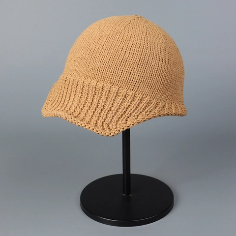 Damen Koreanischer Stil Gestrickte Fliegermütze Schirmmütze Atmungsaktiv Polyester Einfarbig Modischer Sonnenhut Beanie Für Den Alltag Reise