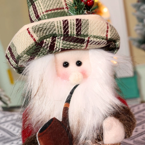 Bambole Di Peluche Babbo Natale Pupazzo Di Neve Natale Vintage Quadri Ornamento Da Tavola Regalo Festa