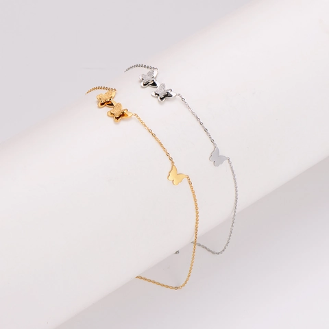 Collar Colgante Mariposa Acero Inoxidable 304 Textura Mate Pulida Joyería Moda Delicada Para Mujeres Elegante