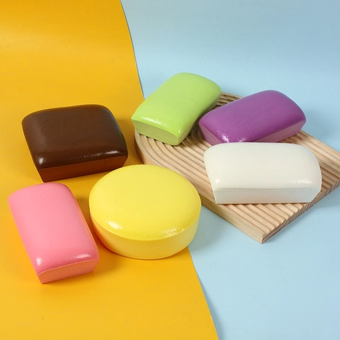 Slow Rebound Squishy Simulation Bread Stress Relief Toy PU Foam Fake Food Model Colorful Soft Squeeze Sensory Toy