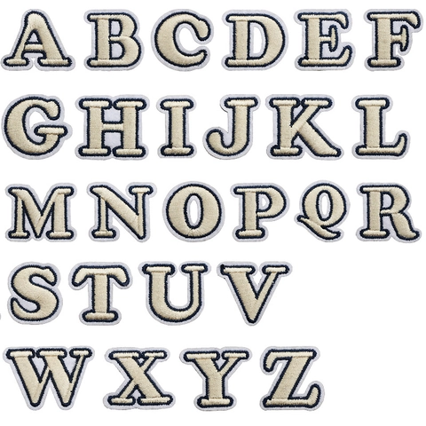 Mini English Alphabet Embroidery Patches Small Letter Number Patches DIY Apparel Bag Decoration Embroidered Patch For Clothing
