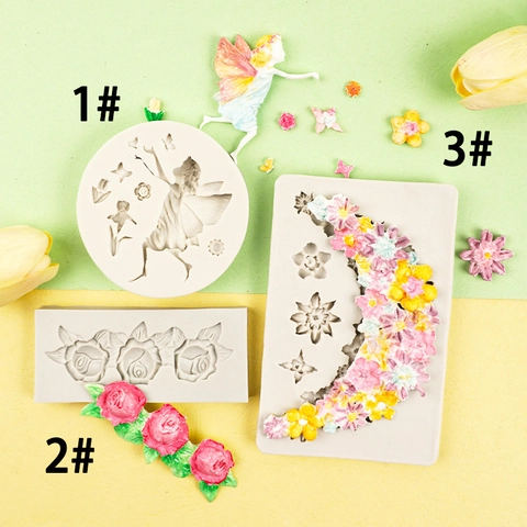 Silikonform Fee Blume Mond Design Für Fondant Schokolade DIY Handwerk Harz Ton Backwerkzeug Dekor