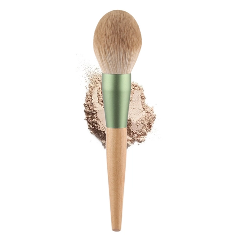 Professional Large Powder Brush Soft Synthetic Fiber Bristles Wood Handle For Face Setting Contouring Fluffy Makeup Tool