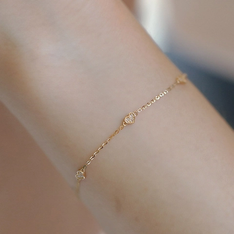 Elegant Heart Charm Bracelet 925 Sterling Silver Zircon Inlaid Thin Chain Minimalist Jewelry Gift For Women Girls
