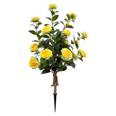 Artificial Camellia Tree Satin Fabric Realistic Outdoor Garden Decoration Evergreen Faux Plant Ground Stake Floral