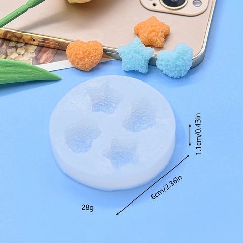 Moule En Silicone Formes Étoile Cœur Pour Bricolage Pâtisserie Décoration Gâteau Artisanat Rond Clair Flexible Durable