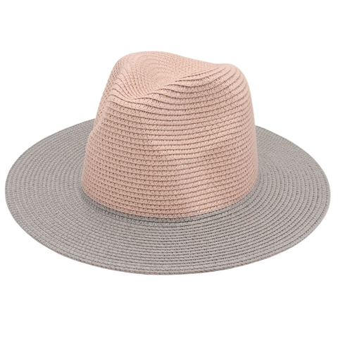 Cappello Fedora In Paglia Intrecciata Bicolore Traspirante Tesa Larga Protezione Solare Spiaggia Estate Stile Panama Jazz Per Adulti