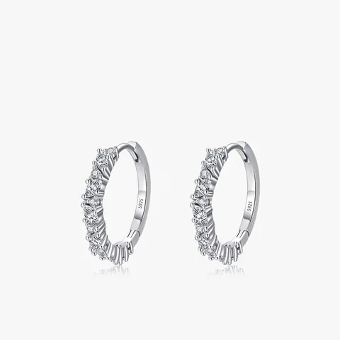 Orecchini In Argento Sterling 925 Con Zircone Chiaro Taglio Marquise Tondo Cerchi Geometrici Semplici Gioielli Di Moda Per Donne