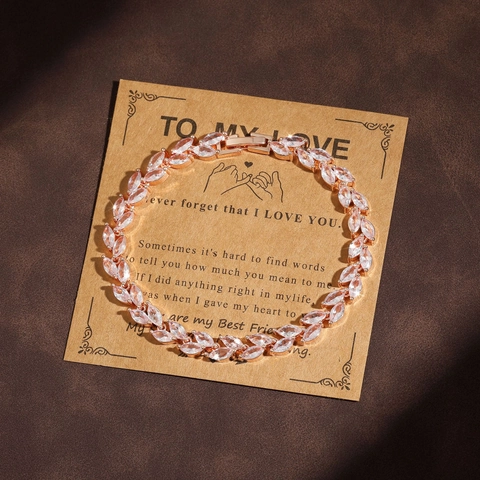 Pulsera De Hoja Con Circonita Cúbica De Corte Marquesa Aleación Engastada Con Gemas Elegante Moda Para Mujeres Joyas De Fiesta