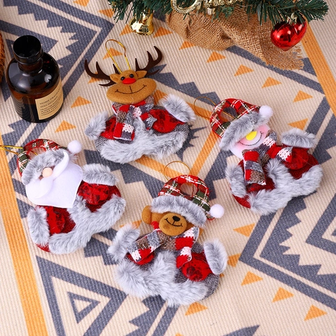 Addobbi Appesi Per Albero Di Natale Bambole In Stoffa Babbo Natale Pupazzo Di Neve Renna Orso Peluche Decorazione