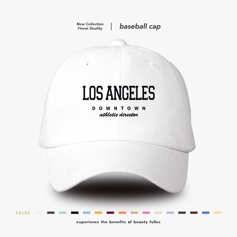 Los Angeles Downtown Athletic Director Print Baseball Cap Cotton Twill Adjustable Retro Sports Casual Sun Hat Unisex