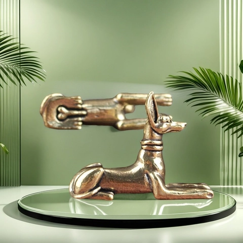 Mini Statuetta Di Cane In Ottone Statua In Rame Vintage Ornamento Animale Antico Decorazione Da Scrivania Anubis Egiziano Levriero