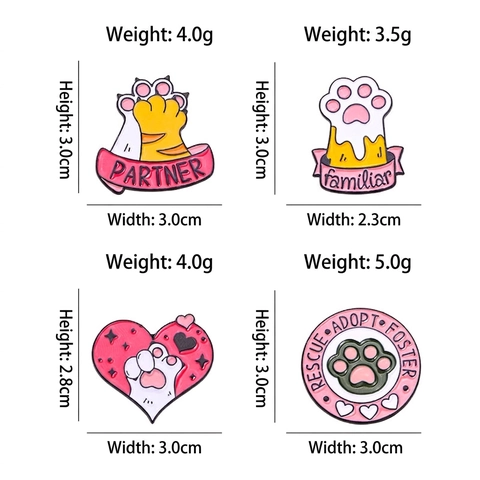 Spille In Smalto Zampa Di Gatto Carino Distintivi In Lega Animali Per Zaino Vestiti Tema Salvataggio Animali Domestici