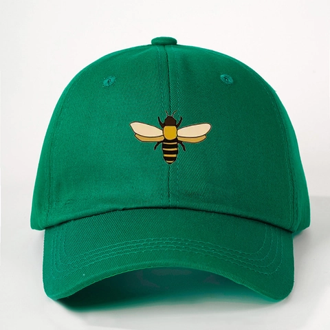 Bee Embroidered Baseball Cap Adjustable Polyester Cotton Twill Curved Brim Sun Protection Outdoor Casual Hat For Women Men