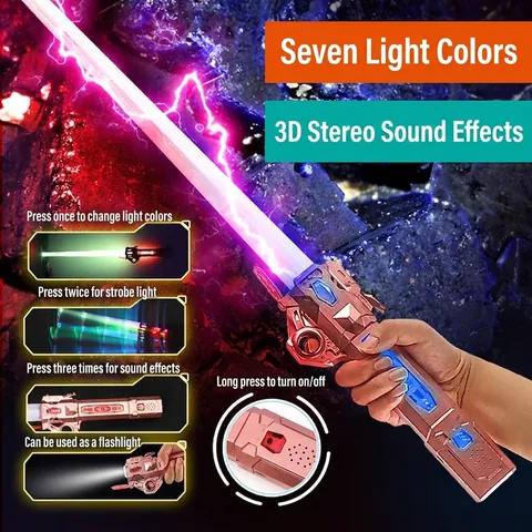 Giocattolo Spada Laser LED Plastica Retrattile RGB Spada Luminosa Multicolore Con Effetti Sonori Di Battaglia Per Gioco Di Ruolo Galassia