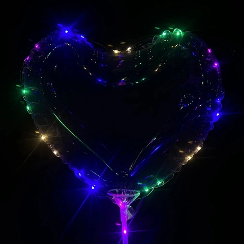 LED Luminous Bobo Balloons Transparent Plastic Light Up Colorful For Wedding Party Birthday Festival Decor With Handle Stick