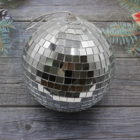 Handmade Disco Mirror Ball Hanging Ornaments Glass Mosaic Reflective Sphere For Christmas Tree Party Stage Decor