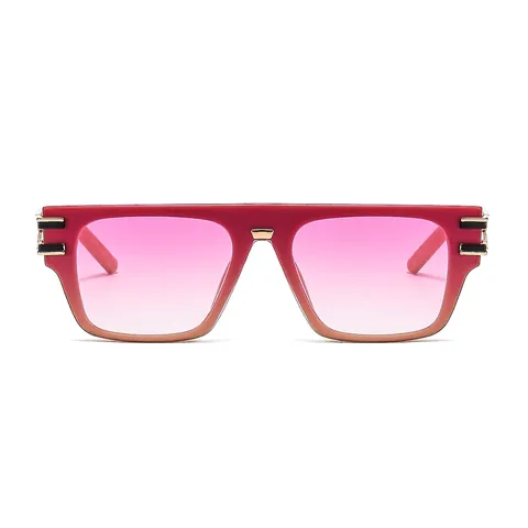 Oversized Square Sunglasses Plastic Frame Metal Hollow Temple UV400 Protection Gradient Lens Retro Fashion For Men Women