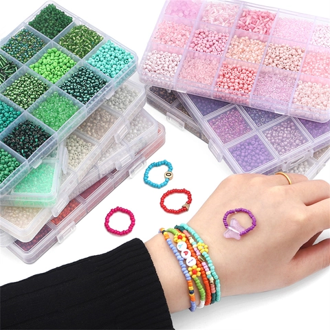 Glass Seed Beads And Bugle Beads Multi Color Box Accessory For Handmade DIY Jewelry Making Bracelet Necklace Crafts