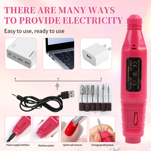 Kit Professionale Nail Art Con Lampada UV LED Fresa Elettrica Smalto Gel Polvere Acrilica Pennelli Strumenti Manicure