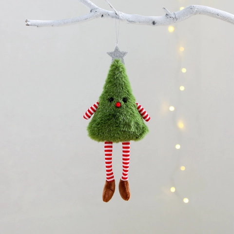 Plüsch Weihnachtsbaum Anhänger Mit Stern Lange Gestreifte Beine Hängende Puppen Festliche Party Haus Deko