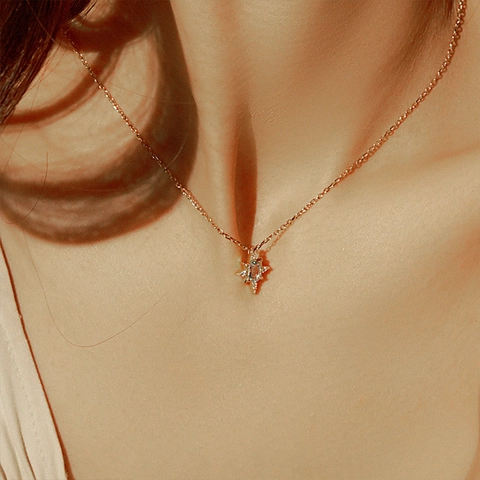 Collana Con Pendente A Stella Catena In Rame Pietra Azzurra Gioielli Retro Eleganti Per Donne