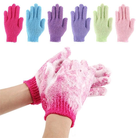 Exfoliating Bath Gloves Nylon Body Scrubber Mitts For Shower Spa Deep Cleaning Dead Skin Remover Elastic Textured