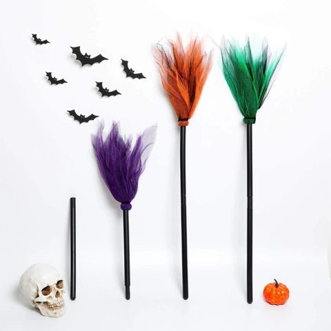 Halloween Hexenbesen LED Leuchtend Abnehmbar Kunststoff Netz Kostüm Requisite Für Kinder Party Cosplay Neuheit Dekor
