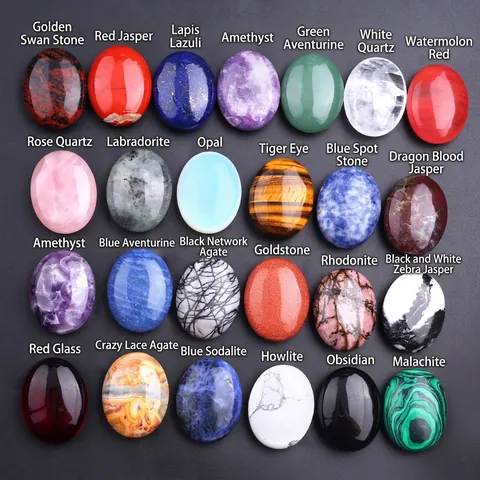 Natural Crystal Stone Polished Oval Shape Massage Stone For SPA Wellness Healing Home Decor Varieties
