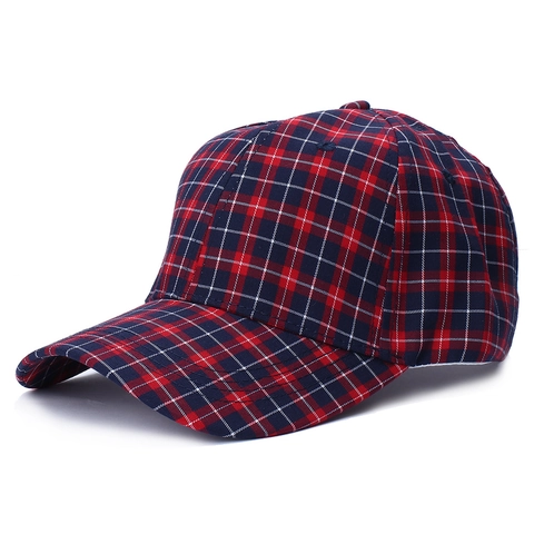 Vintage British Style Plaid Baseball Cap 100% Cotton Adjustable Sun Hat For Men Women Casual Outdoor Fashion Trucker Hat