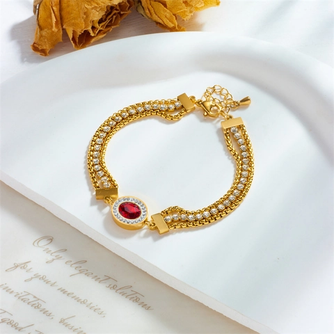 Vintage Gold Stainless Steel Multi-Layer Rhinestone Bracelet Butterfly Tree Of Life Evil Eye Pendant Lucky Jewelry For Women