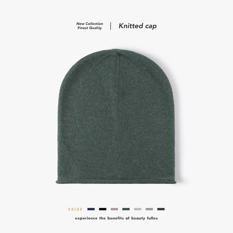 Women Winter Beanie Hat Rabbit Fur Wool Knitted Slouchy Warm Soft Fuzzy Thermal Brimless Cold Weather Headwear