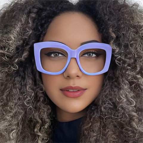 Montatura Per Occhiali Quadrati Oversize PC AC Moda Anti Luce Blu Occhiali Ottici Grande Stile Retrò Per Donne Uomini