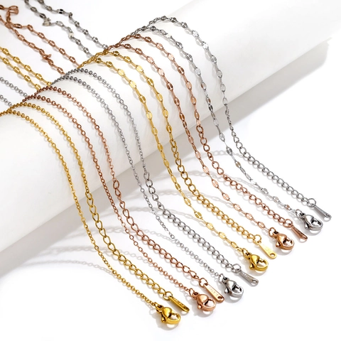 Minimalist Stainless Steel Box Snake Cross Necklace Chain For DIY Jewelry Making With Lobster Clasp Extension Link Fashion