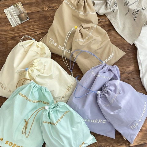 Borsa Portaoggetti Con Coulisse Poliestere Ricamato Organizer Da Viaggio Per Cosmetici Biancheria Intima Borsa Multifunzionale Leggera