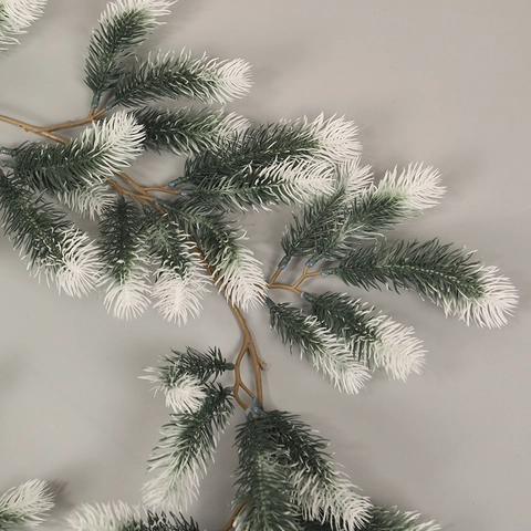 Künstliche Weihnachts Kieferngirlande PE Rattan Verschneite Grüne Rebe Festliche Haus Garten Feiertag Dekoration