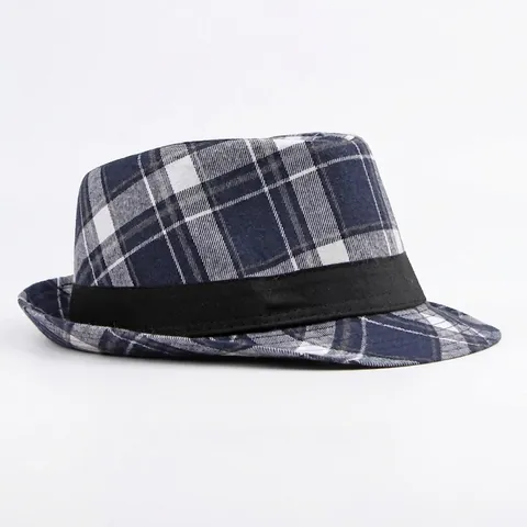 Cappello Fedora A Quadri Vintage Stile Britannico Retrò Jazz Traspirante Protezione Solare Classico Unisex