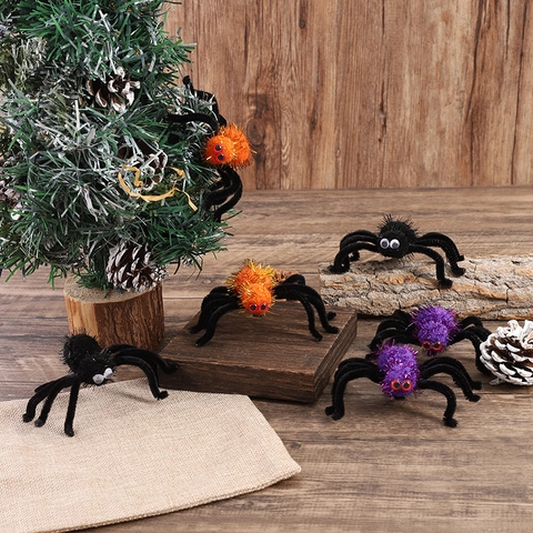 Mollette per Capelli a Forma di Ragno di Peluche di Halloween Spaventoso Pompom di Glitter Ragno Forcine per Capelli per Bambini Adulti Festa in Maschera Decorazione Oggetti di Scena