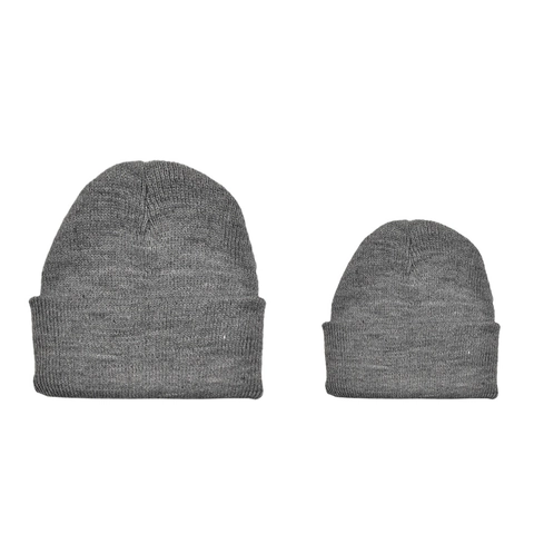 Strickmützen Beanie Einfarbig Weiches Acryl Warm Winter Herbst Umschlag Eltern Kind Familie Rippstrick Lässig