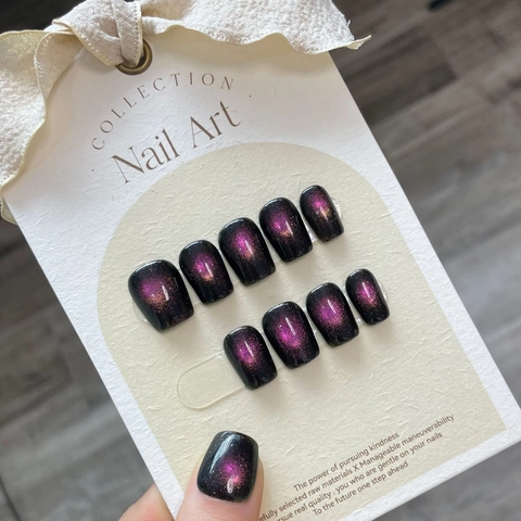 Handgemachte Press On Nägel Katzenauge Effekt Magnetisch Sternenhimmel Planet Kurz Quadratisch Rund Elegant Für Damen