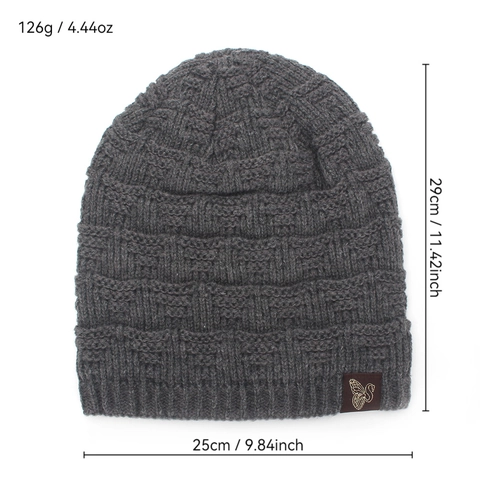 Bonnet En Maille Acrylique D'Hiver Pour Hommes Femmes Couleur Unie Chaud Coupe-vent Slouchy Chapeau Doux Extérieur Casual Skull Cap