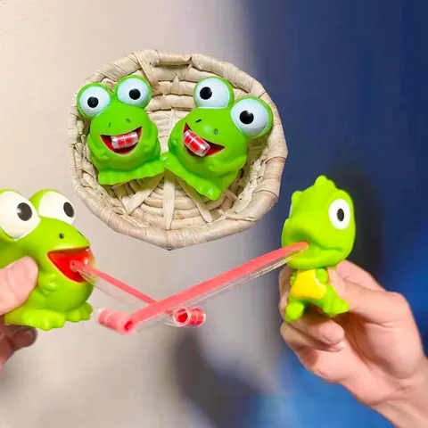 Giocattolo Da Spremere Rana Dinosauro Cartone Animato Plastica Morbida Tira Fuori La Lingua Squeaky Antistress Per Bambini